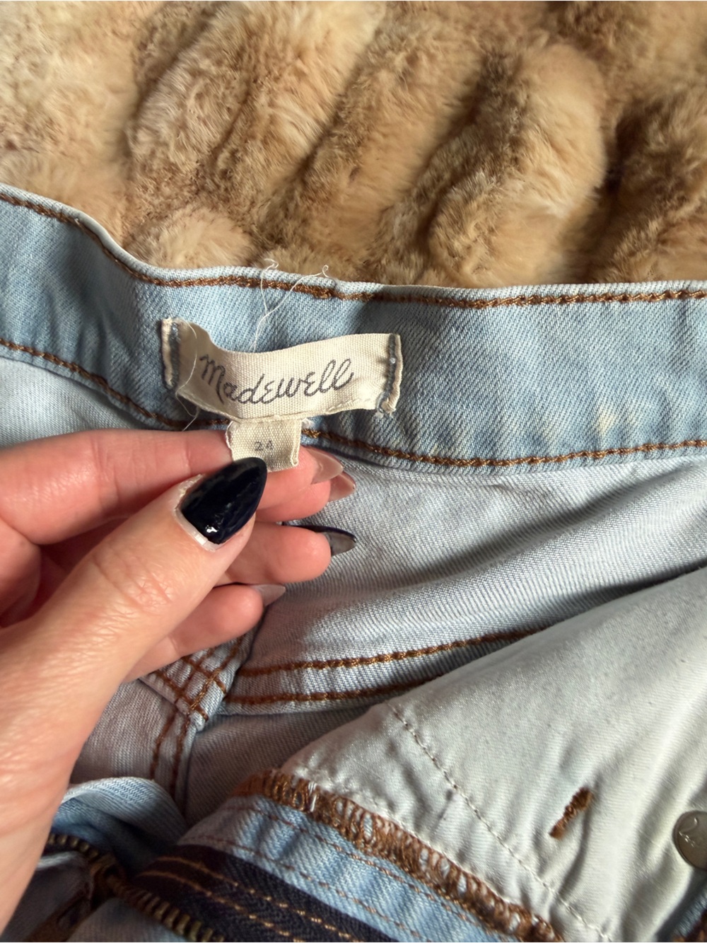 Madewell Light Blue Distressed Denim Shorts - Picture 3 of 4